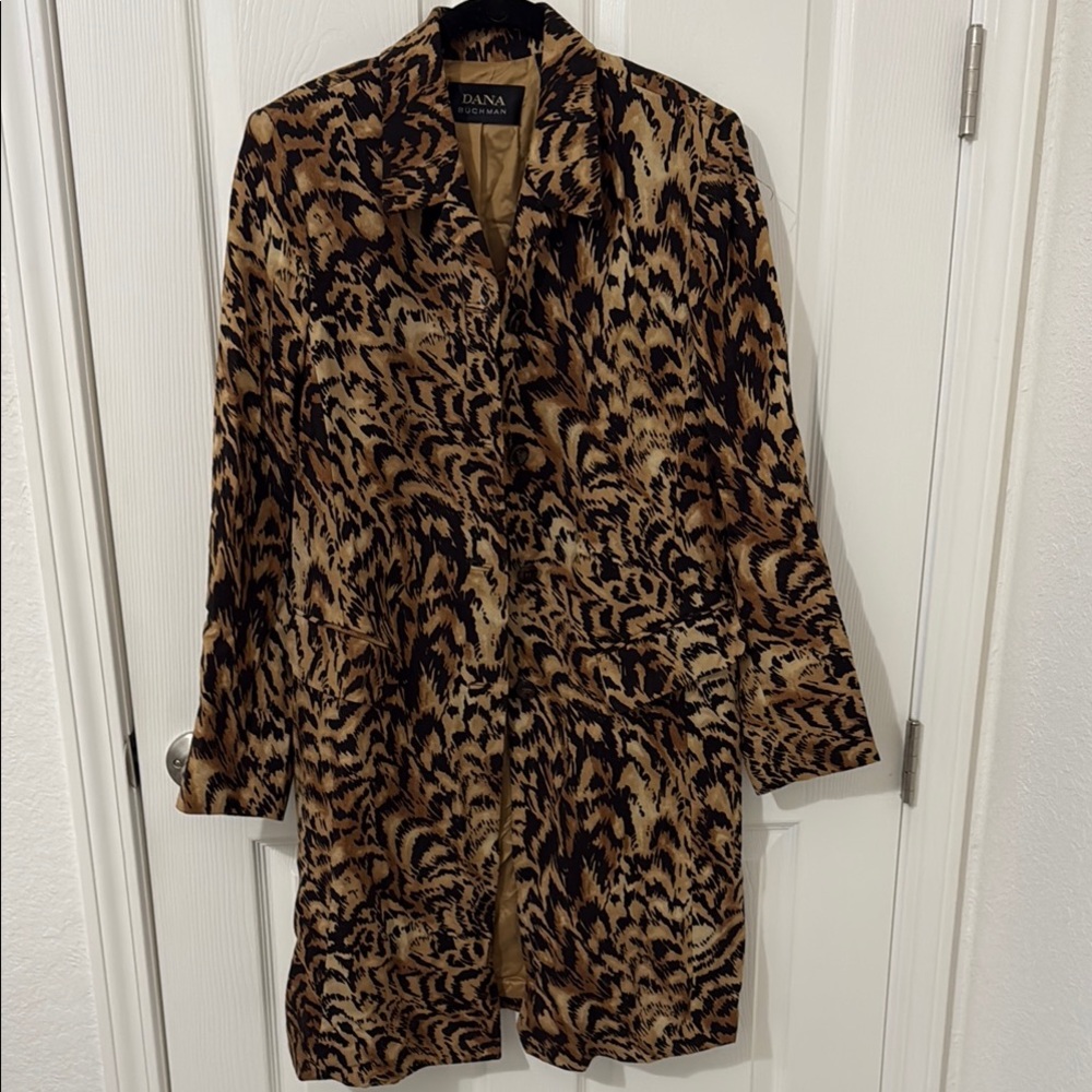 Dana Buchman Animal Print Long Blazer